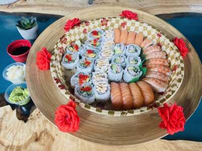 Group Lunch Menu $180 for 10-Sushi, Noodle, Dumpling Mix